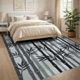 Bamboo Silhouette Grey Area Rug