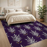 Purple Wheat Sheaf Pattern Area Rug
