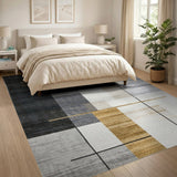 Geometric Modern Modern Geometric Grey Gold Area Rug