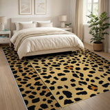 Boho Chic Leopard Print Beige Area Rug
