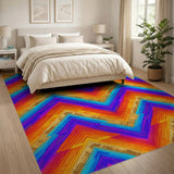 Vibrant Chevron Zigzag Multi-Color Area Rug