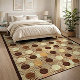 Brown Tan Polka Dot Woven Area Rug
