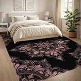Floral Vintage Pink Floral Vintage Medallion Area Rug