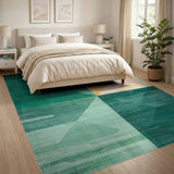 Teal Tangerine Geometric Area Rug
