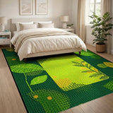 Vibrant Green Leaf Foliage Area Rug