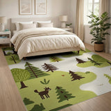 Whimsical Woodland Animals Kids Area Rug