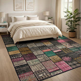Eclectic Multi-Color Tribal Patchwork Area Rug
