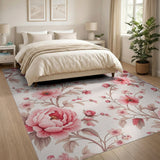 Pink Floral Vintage Vintage Pink Peony Floral Area Rug