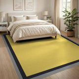Sunny Yellow Area Rug with Bold Black Border