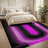 Neon Pink Geometric Abstract Area Rug