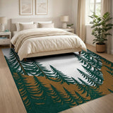 Evergreen Forest Silhouette Area Rug