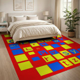 Playful Alphabet Grid Area Rug
