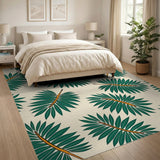 Multi-color and Patterns Green Palm Frond Pattern Area Rug