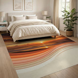 Sunset Beach Layered Waves Area Rug