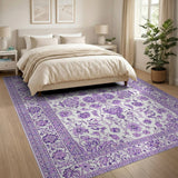 Purple Floral Persian Area Rug