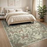 Woodland Deer Brown Area Rug