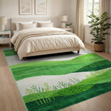 Layered Green Hills Abstract Area Rug