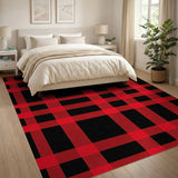 Black and Red Buffalo Check Area Rug