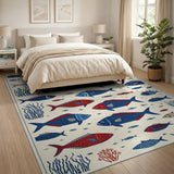 Vibrant Fish School Coastal Area Rug