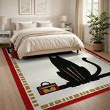 Black Cat in Red Sombrero Southwestern Rug