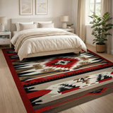 Red Southwestern Geometric Tribal Area Rug