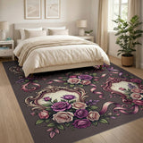 Vintage Ornate Rose Frame Area Rug