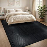 Modern Black White Dot Matrix Area Rug
