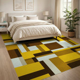 Geometric Modern Yellow Bold Yellow Geometric Abstract Area Rug