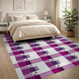 Purple Scottie Dog Plaid Area Rug