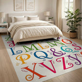Whimsical Multi-Color ABC Alphabet Kids Rug