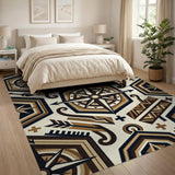 Southwestern Compass Hexagon Area Rug