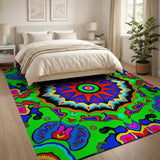 Geometric Modern Multi-color and Patterns Vibrant Starburst Multi-Color Geometric Area Rug