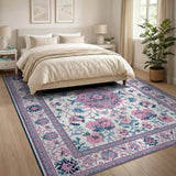 Pink Floral Persian Traditional Persian Area Rug