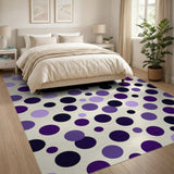Purple Polka Dot Geometric Area Rug