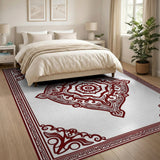 Red Mandala Traditional Persian Area Rug