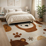 Playful Cartoon Bears Kids Area Rug