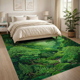 Lush Sunlit Forest Area Rug