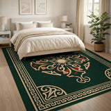 Green Traditional Persian Elegant Green Persian Medallion Area Rug