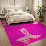 Hot Pink Cowboy Boots Area Rug