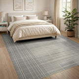 Modern Geometric Grid Black White Geometric Modern Area Rug