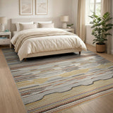Wavy Striped Southwestern Area Rug