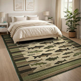 School of Striped Bass Fish Area Rug
