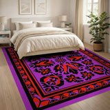 Purple Persian Floral Area Rug