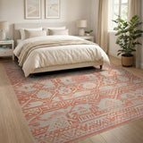 Southwestern Coral Geometric Southwestern Area Rug