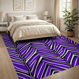 Vibrant Purple Zigzag Geometric Area Rug