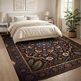 Vintage Persian Floral Medallion Area Rug