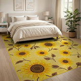 Vibrant Sunflower Garden Yellow Area Rug