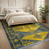 Bold Yellow Geometric Southwestern Area Rug