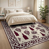 Red Wine Bottle Grape Area Rug