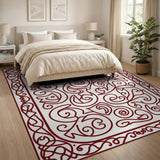 Red Heritage Tribal Swirl Area Rug